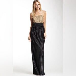 NWT - Stella & Jamie - Strapless maxi gown in black & champagne - Medium
